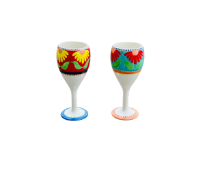 Glenview Floral Wine Glass Set